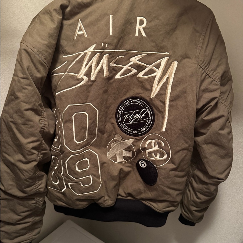 Nike X Stussy Green Bomber Jacket Reversible